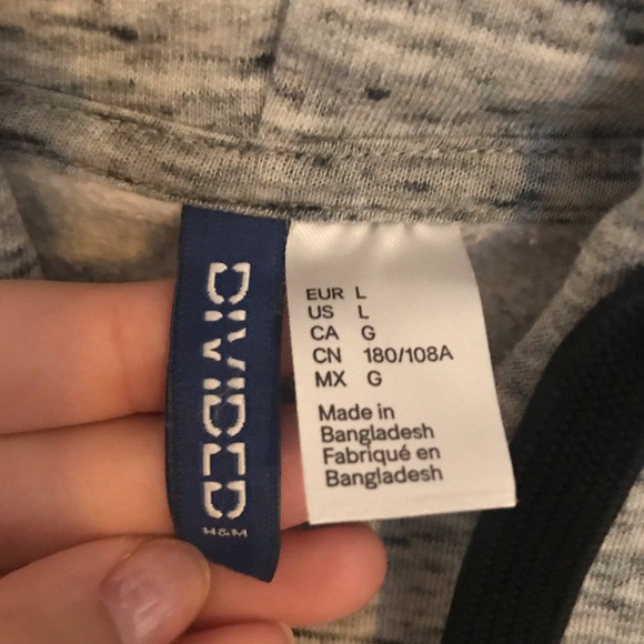 Men’s stylish H&M grey hoodie with side zippers - Picture 5 of 5